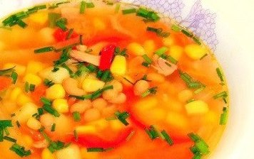 легкий суп с кукурузой